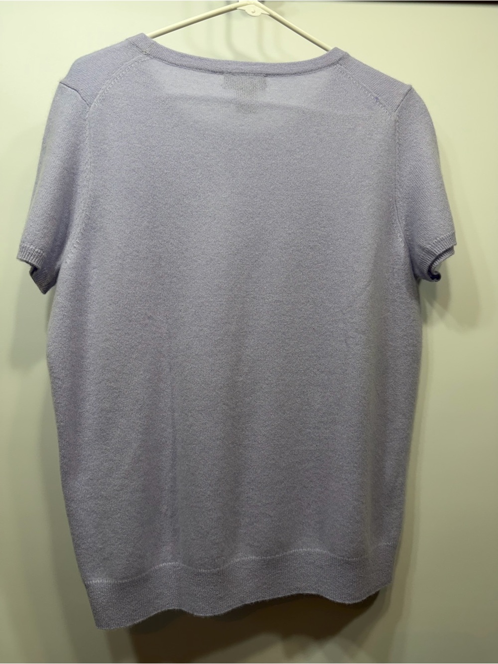 C by Bloomingdale’s 100% 2-Ply Cashmere Sweater XXL Lavender Short Sleeve - Picture 8 of 9
